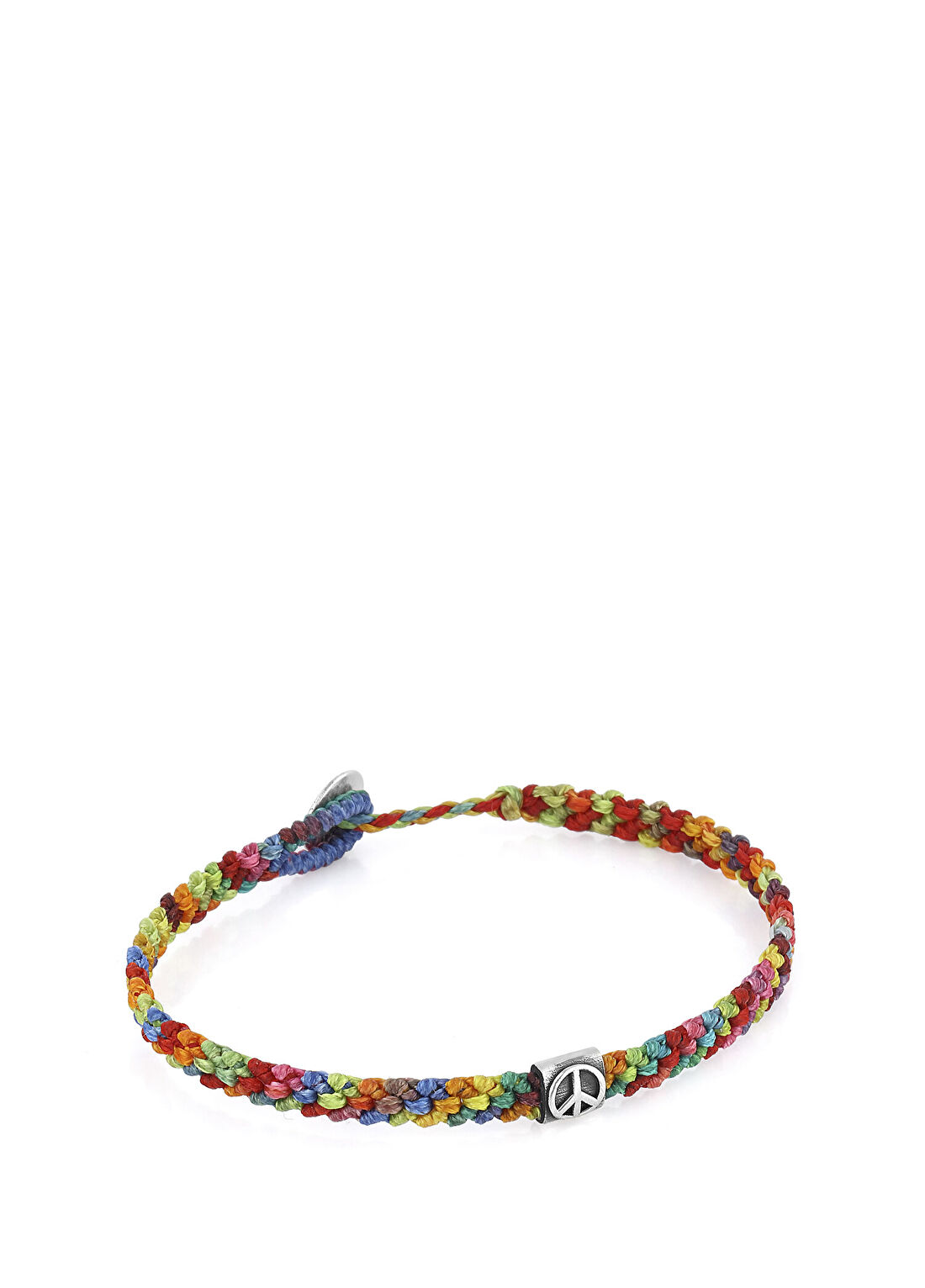 Kayra Khan Peace Braided Wax Erkek Gümüş Bileklik
