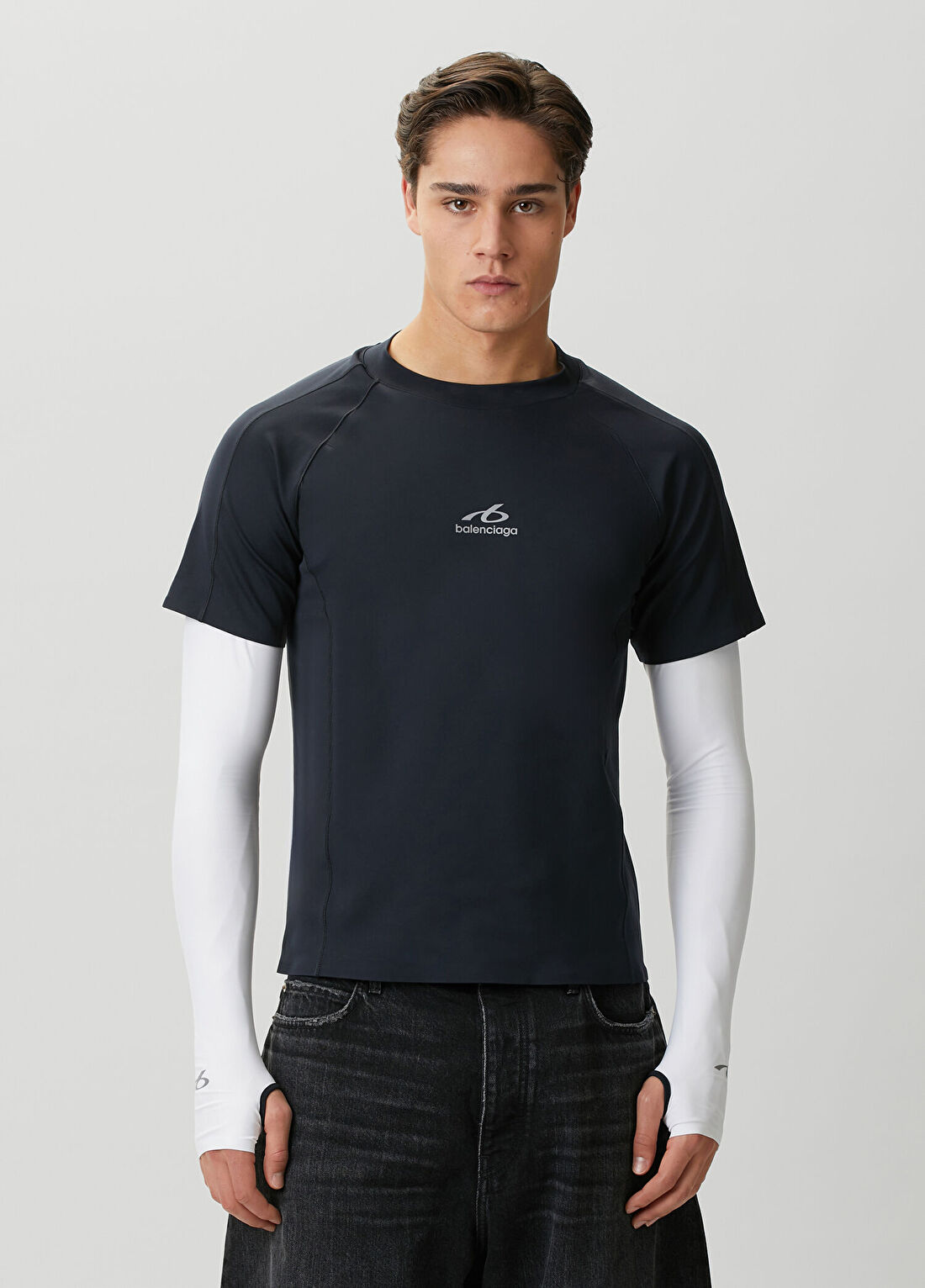 Balenciaga Lacivert Uzun Kollu T-shirt