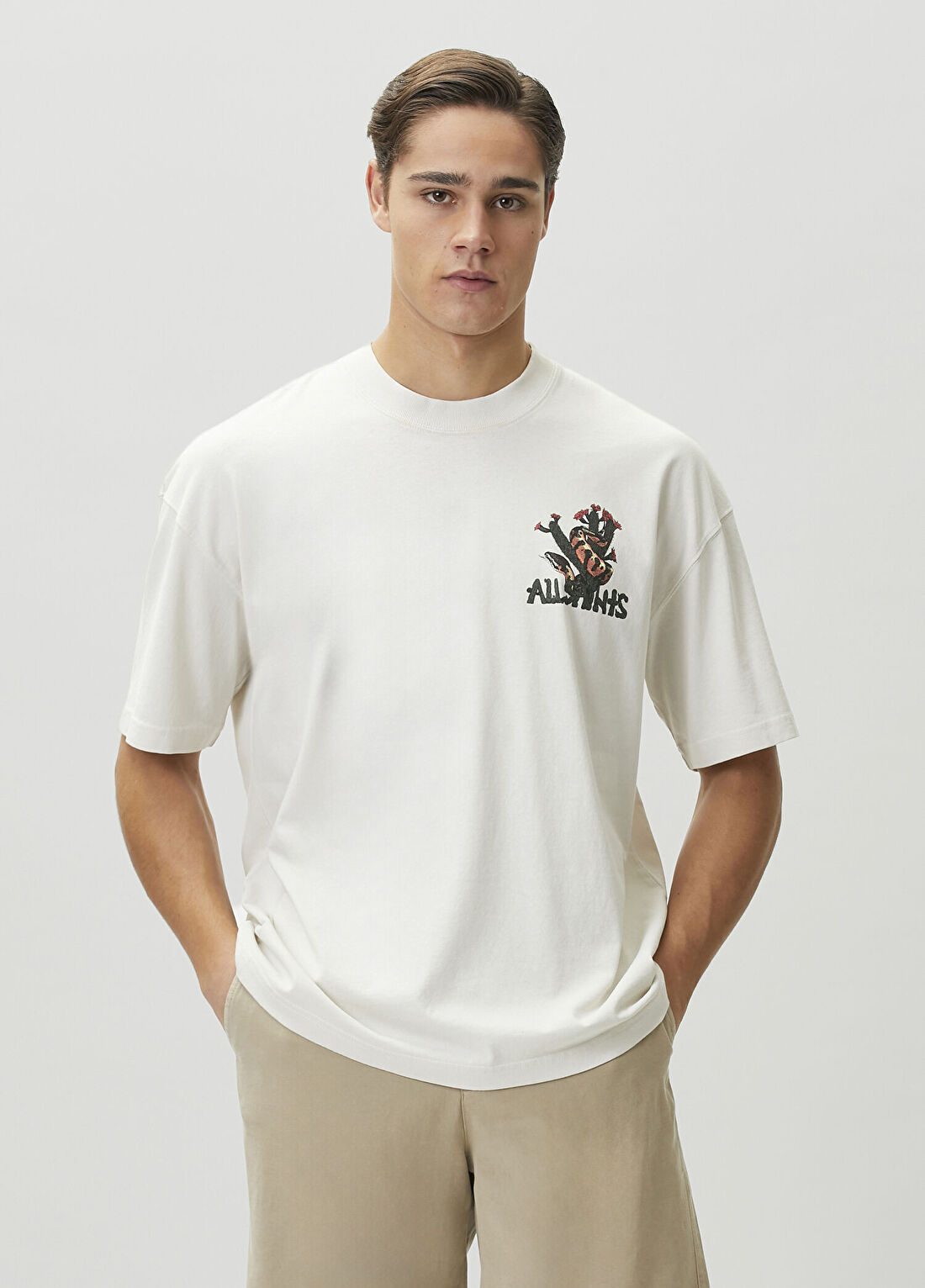 AllSaints Cacti Krem T-shirt