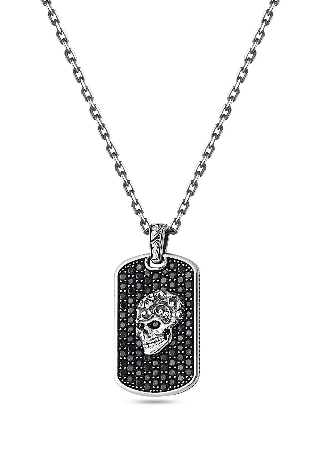 Boga Skull ZC Bubble Back Erkek Gümüş Kolye