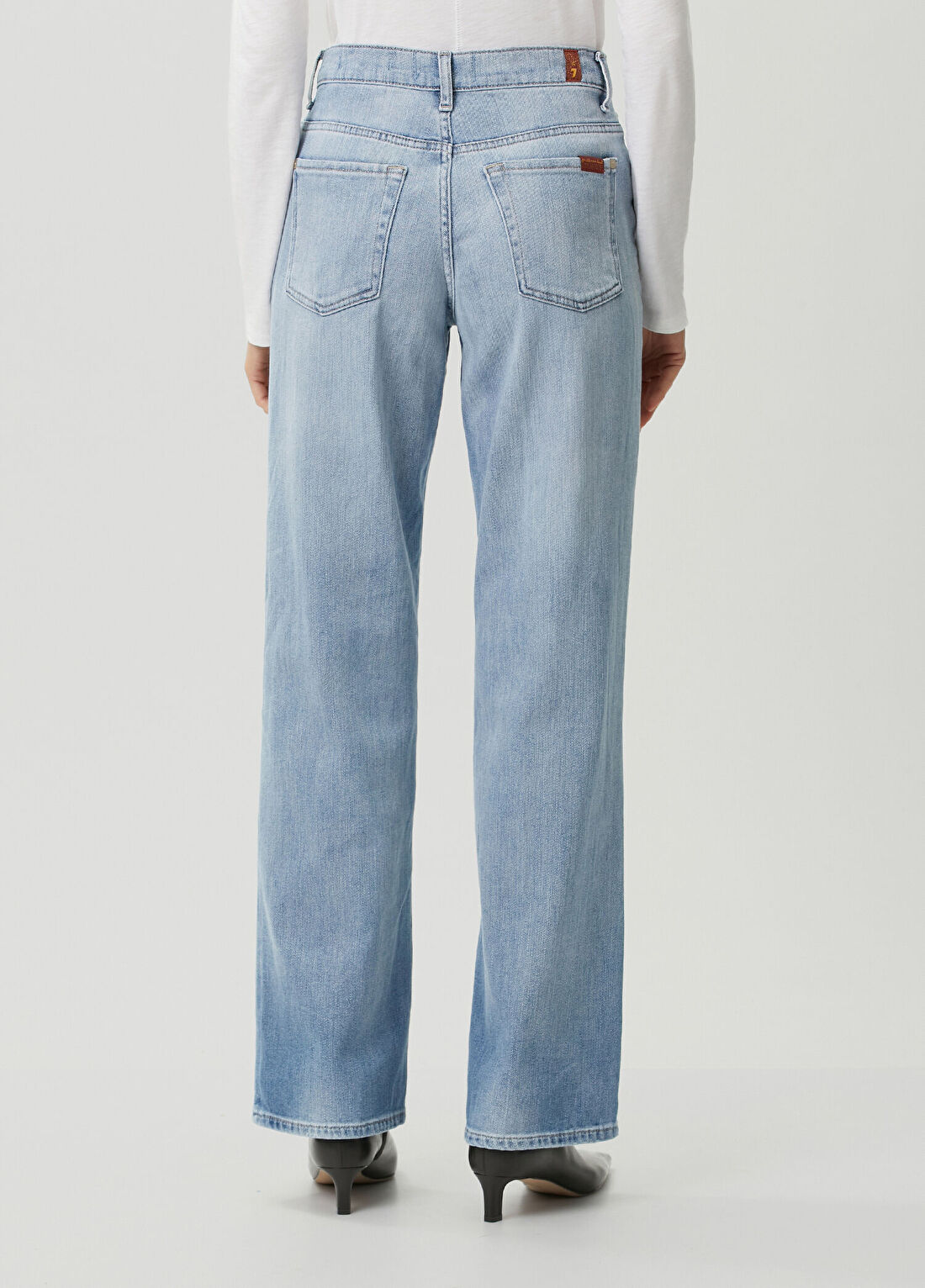 7 For All Mankind Mavi Straight Leg Jean Pantolon görsel 4