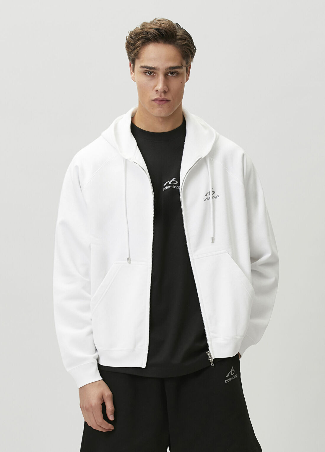 Balenciaga Beyaz Kapüşonlu Sweatshirt