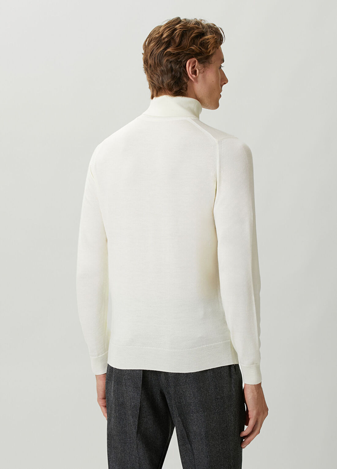 John Smedley Conne Beyaz Balıkçı Yaka Yün Kazak görsel 4