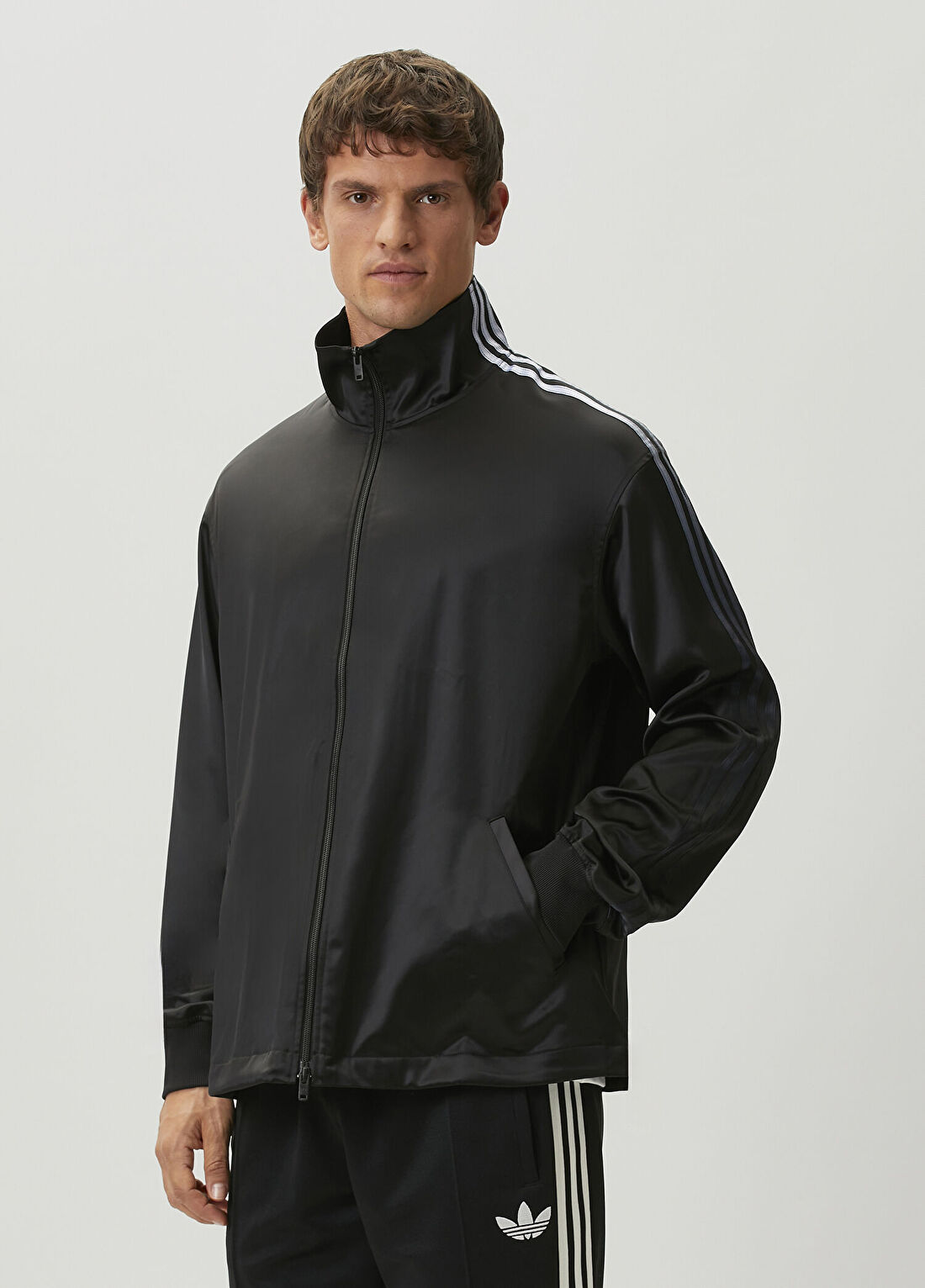 Y-3 Satin Gradient 3-Stripes Siyah Sweatshirt görsel 3
