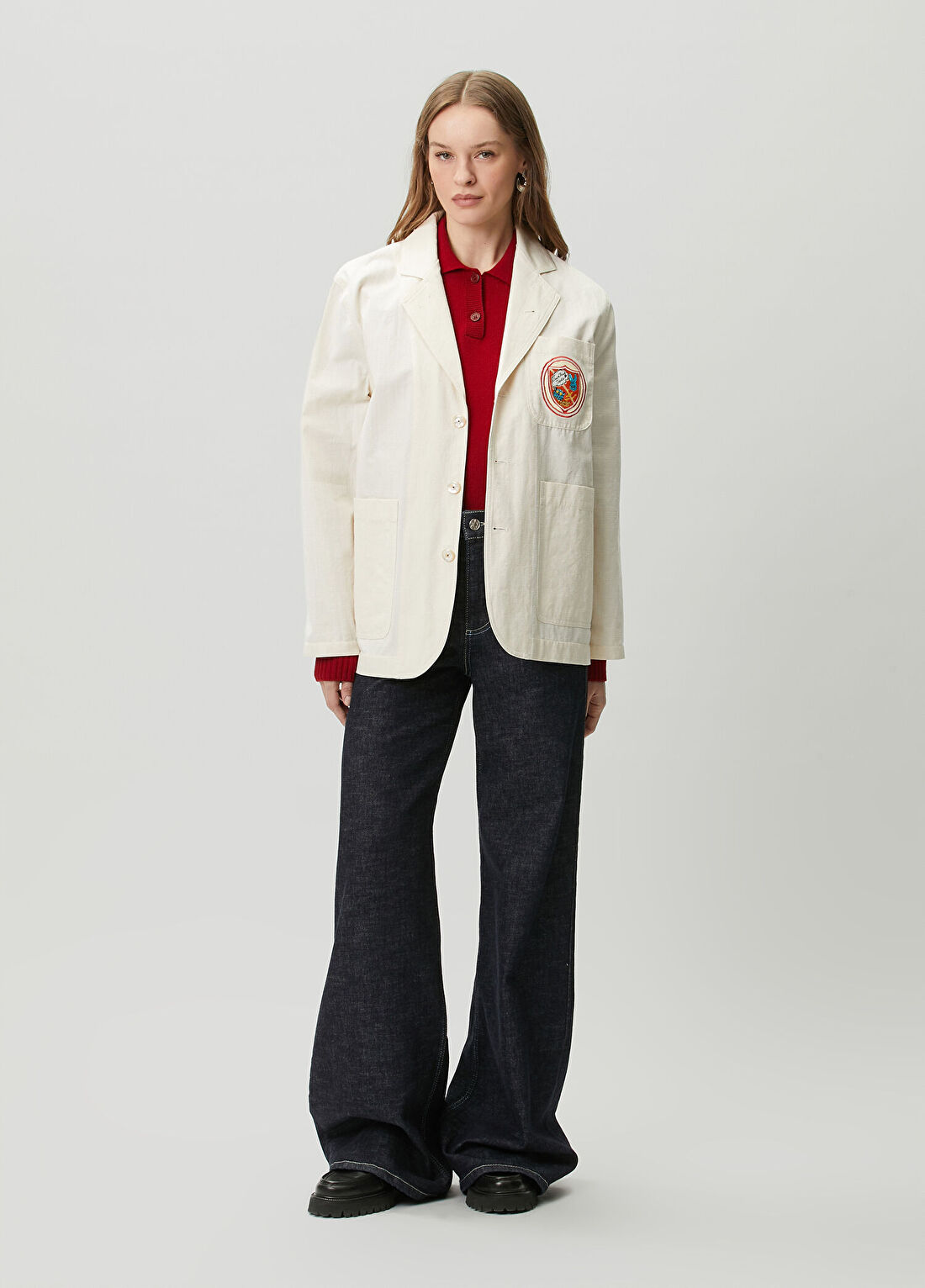 Kenzo Badges Ekru Blazer görsel 2