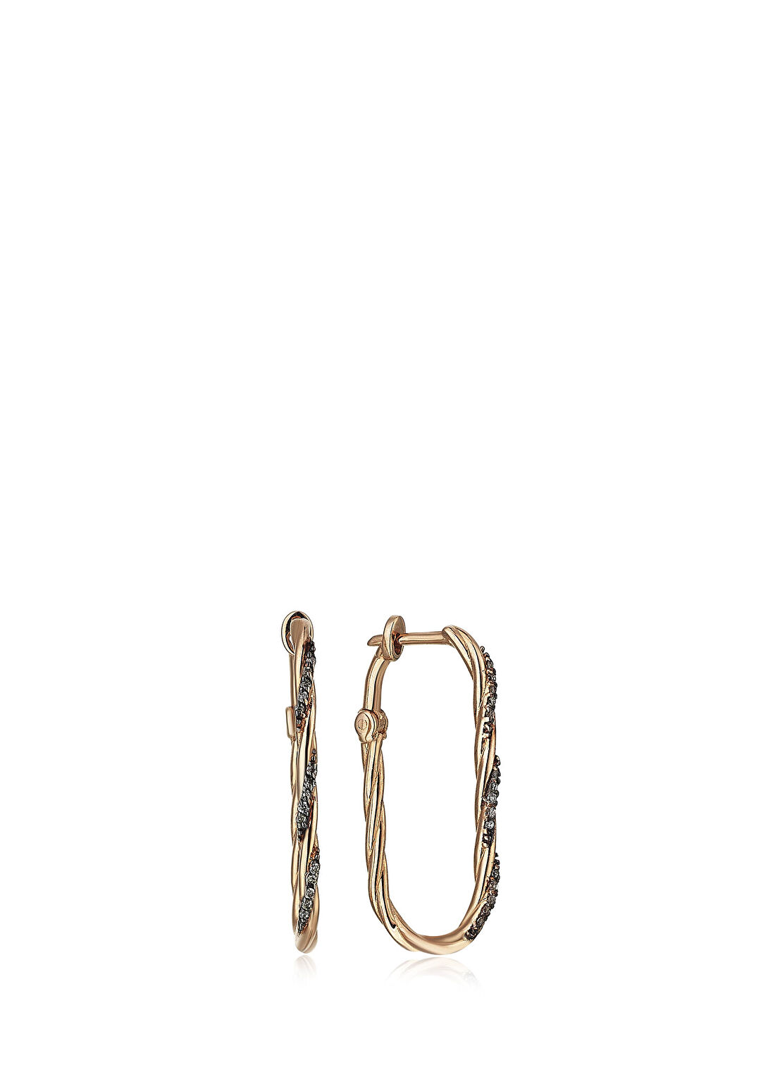 Reis Kuyumculuk Burgu Line Brw 14 Ayar Rose Gold Kadın Pırlanta Küpe