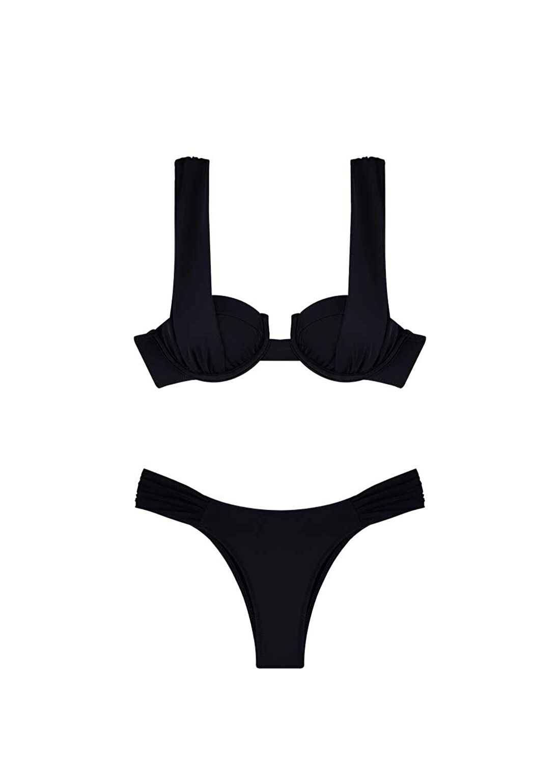 Bia Swimwear Rebecca Black Balenli Drapeli Kadın Bikini Takımı