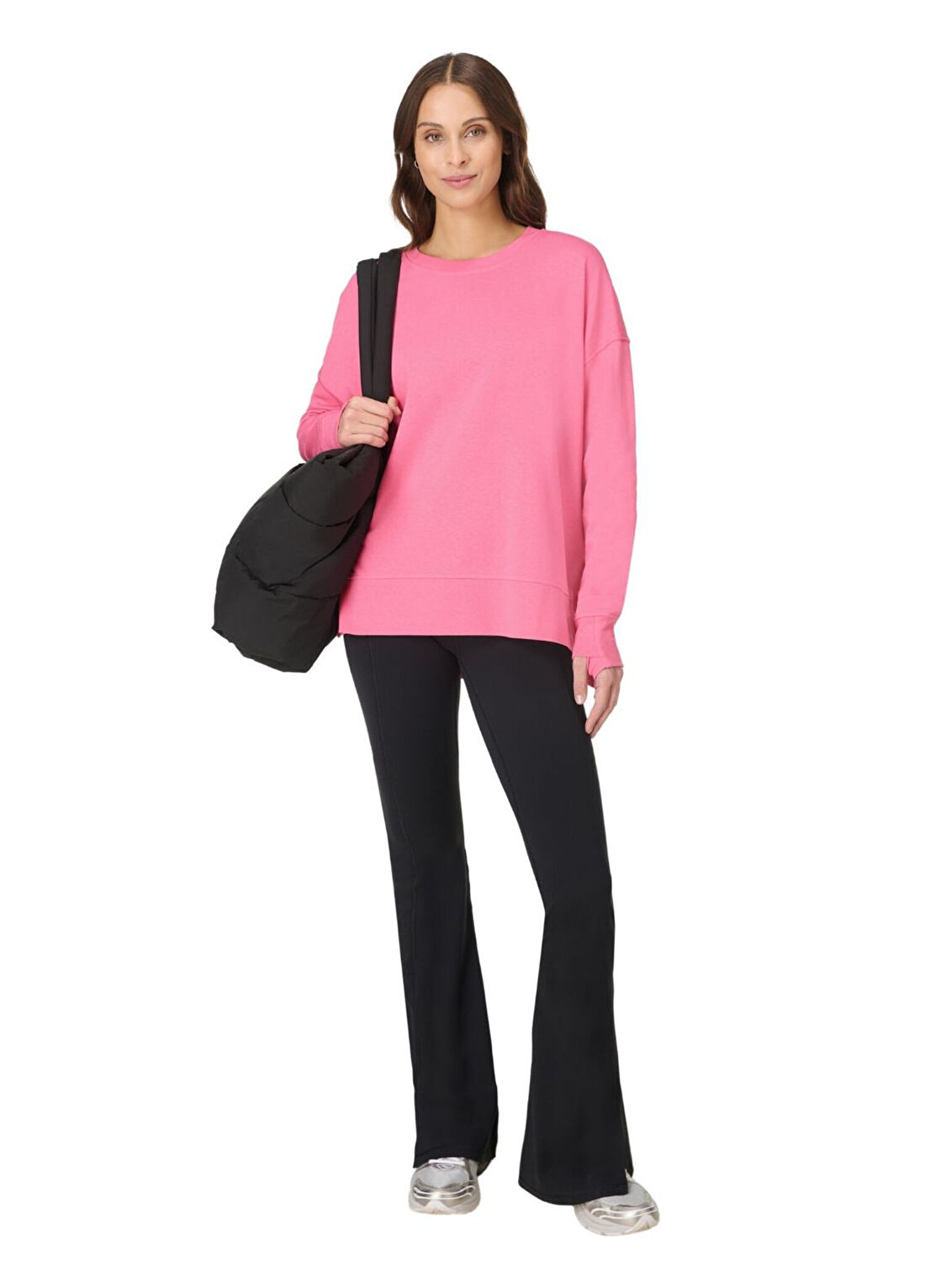 Sweaty Betty Athlete Seamless Workout Pembe Uzun Kollu Kadın Spor T-shirt görsel 2