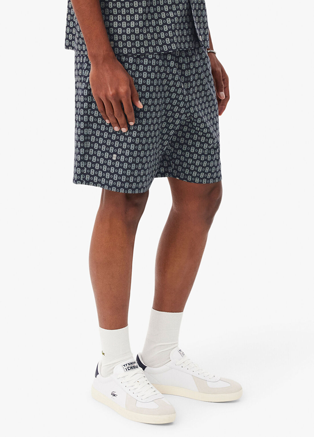 Lacoste Lacivert Relaxed Fit Desenli Erkek Şort görsel 2