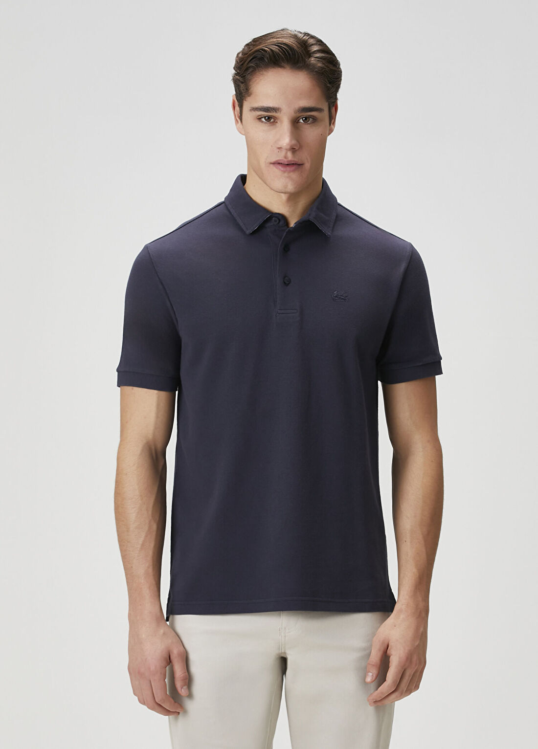 Etro Lacivert Polo Yaka T-shirt