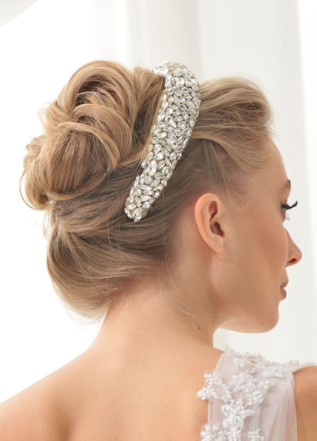 Meriç Tanın Clara Headband Silver Kristal Taşlı Kadın Taç görsel 3
