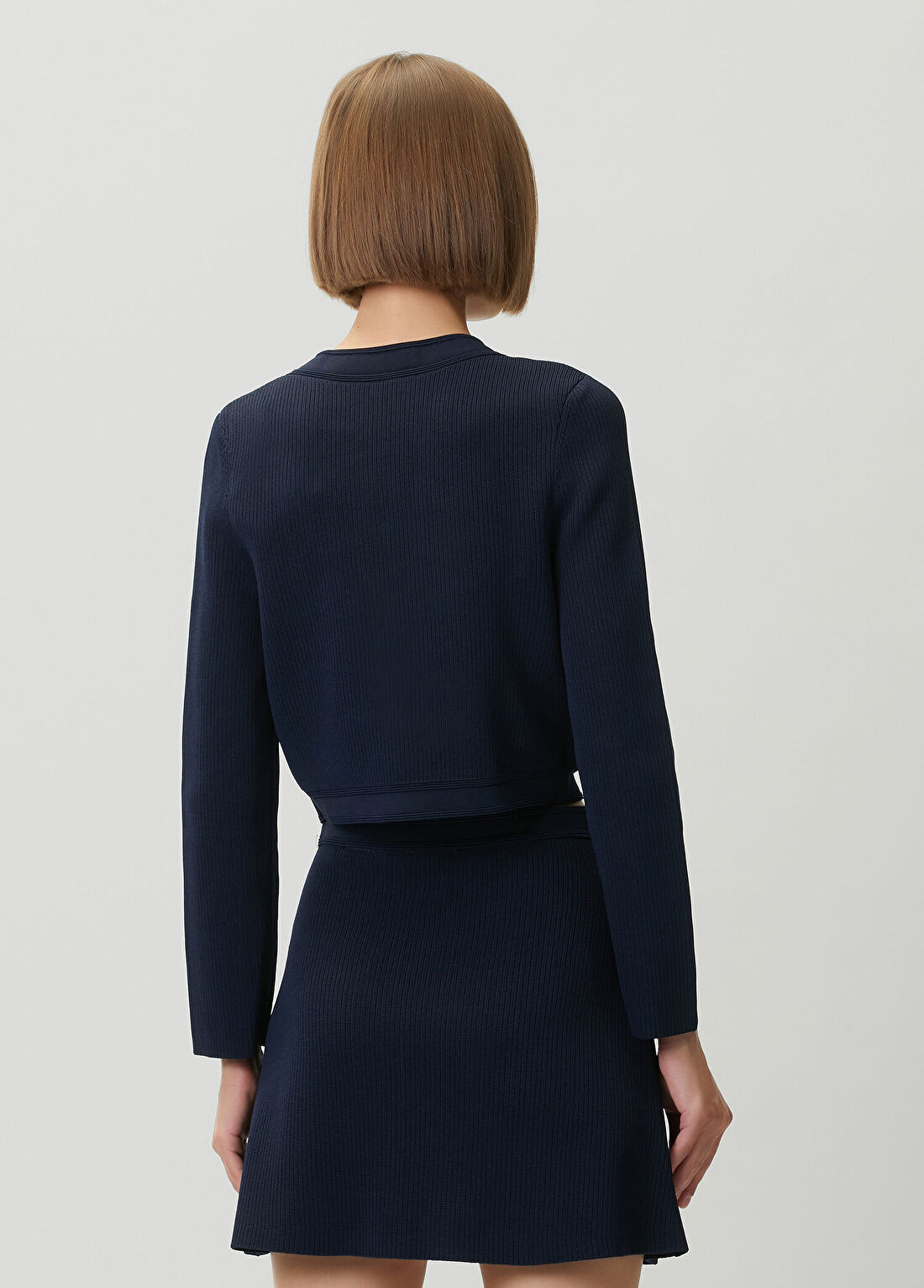 Sandro Claudie Lacivert Crop Triko Hırka görsel 4