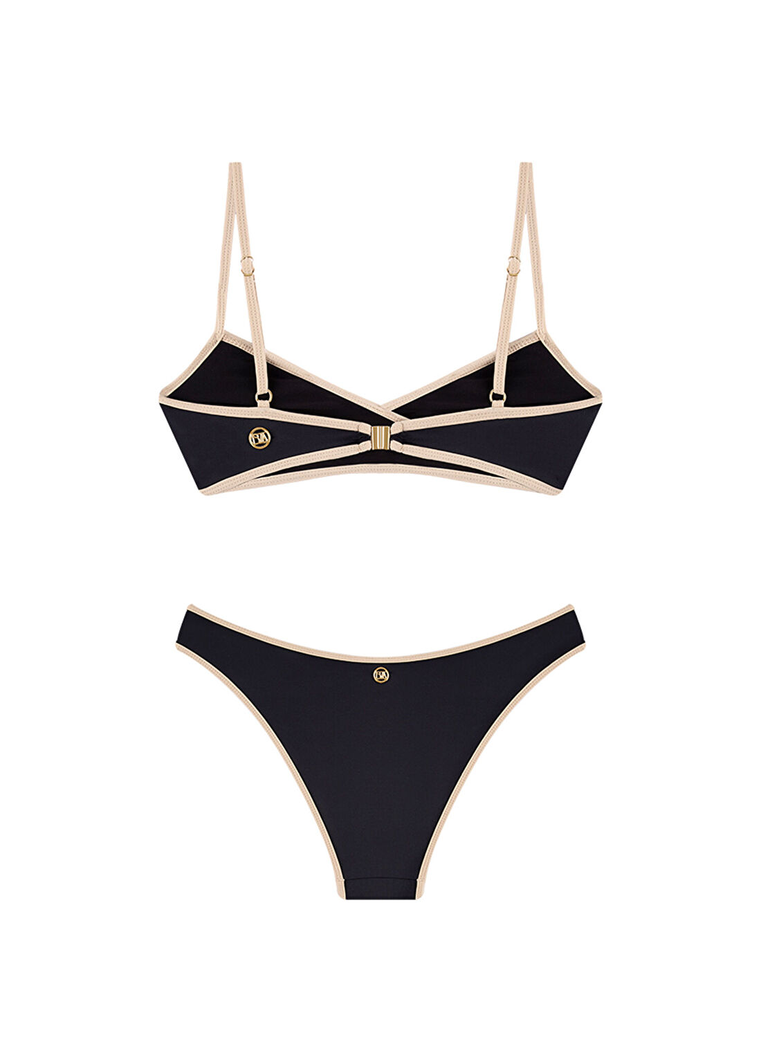 Bia Swimwear Dena Black Çapraz Biyeli Askılı Kadın Bikini Takımı görsel 2