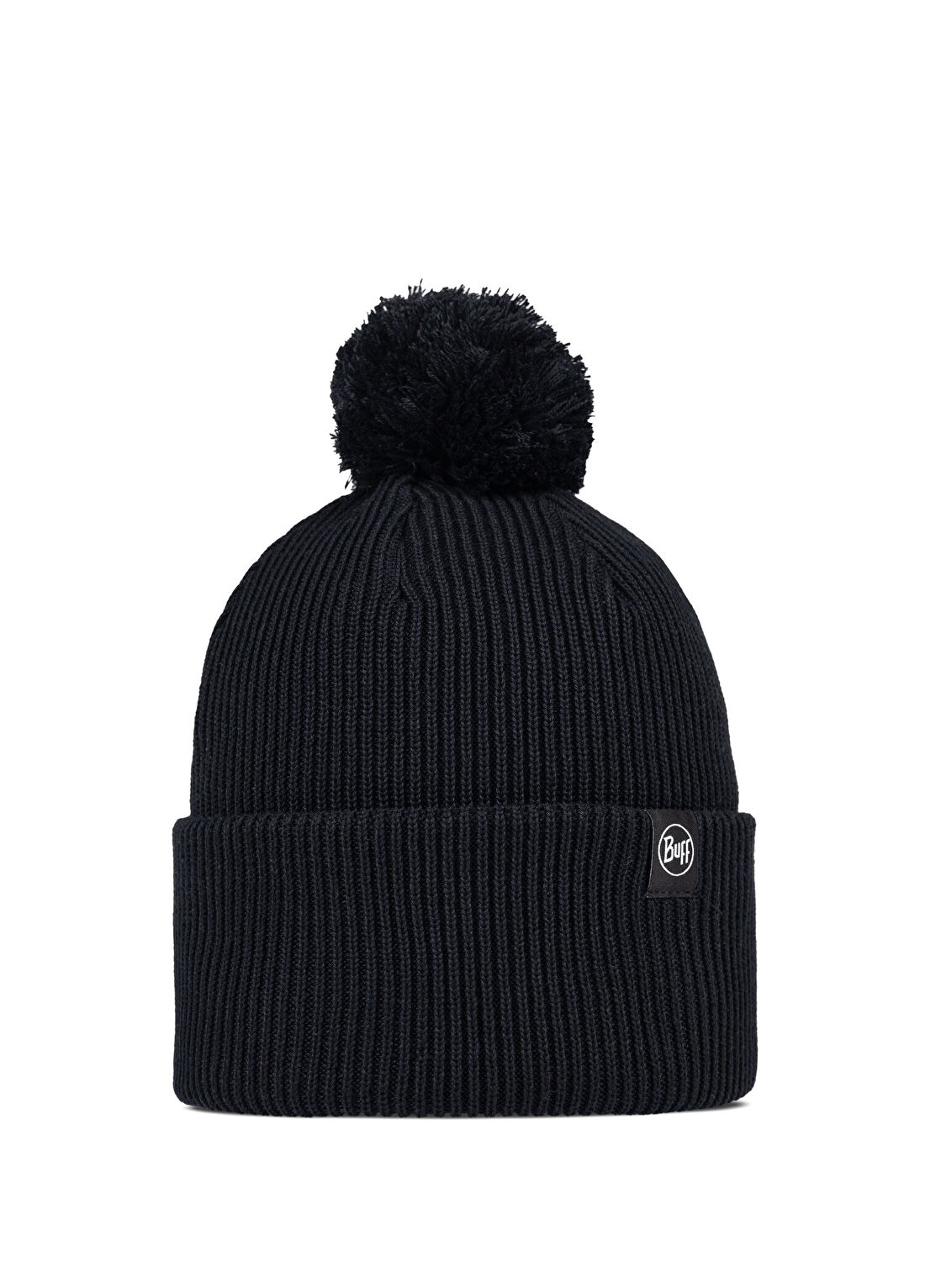 Buff Renvi Siyah Örgü Ponponlu Unisex Bere