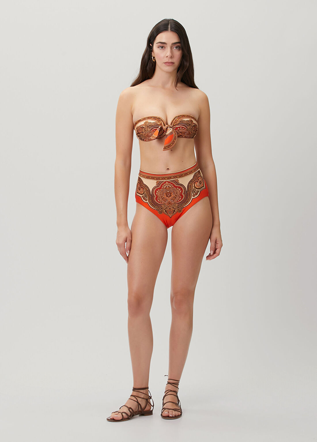 Zimmermann Mahon Turuncu Desenli Bikini Altı