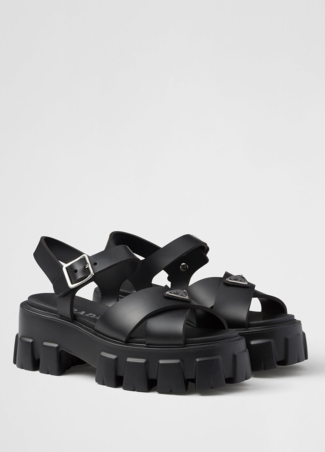 Prada Monolith Kauçuk Siyah Kadın Sandalet görsel 2