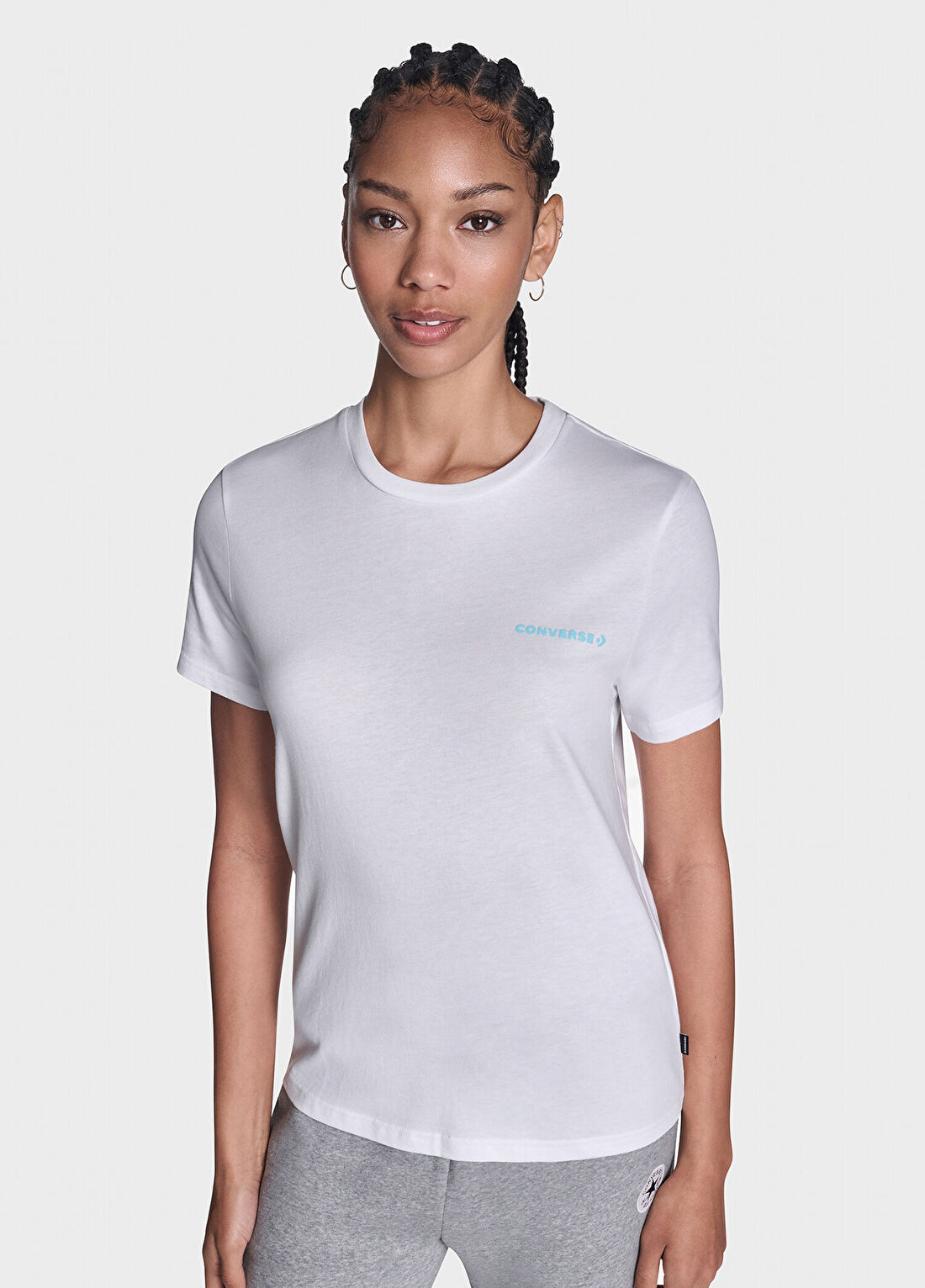 Converse Beyaz Kısa Kollu Kadın T-Shirt