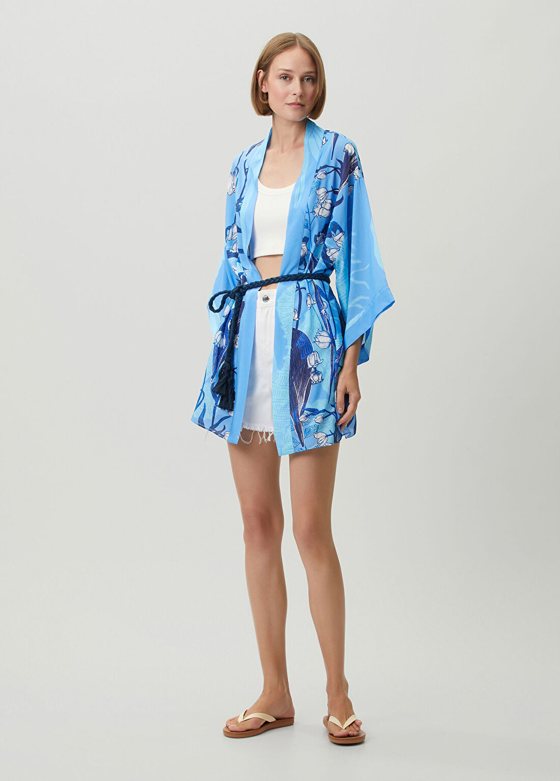 Jaquette Eva Mavi Desenli Kimono görsel 2
