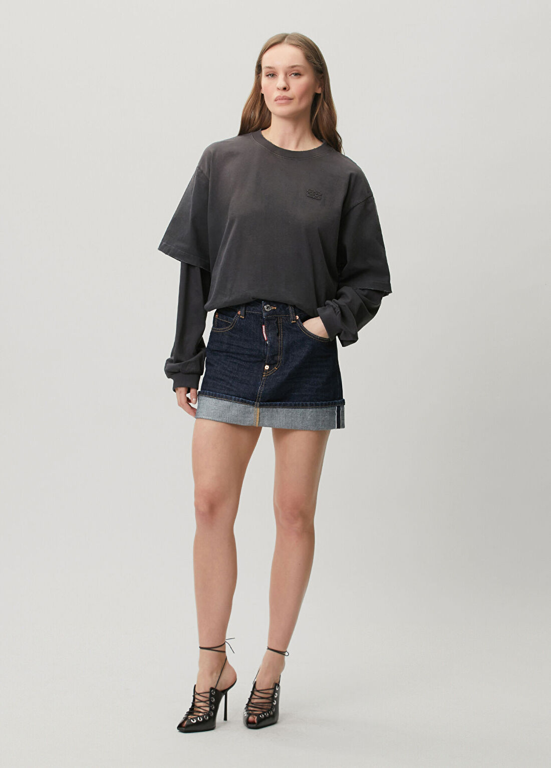Dsquared2 Lacivert Mini Denim Etek