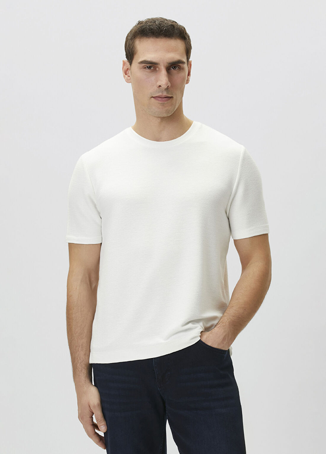 Network Ekru Jakarlı T-shirt görsel 2