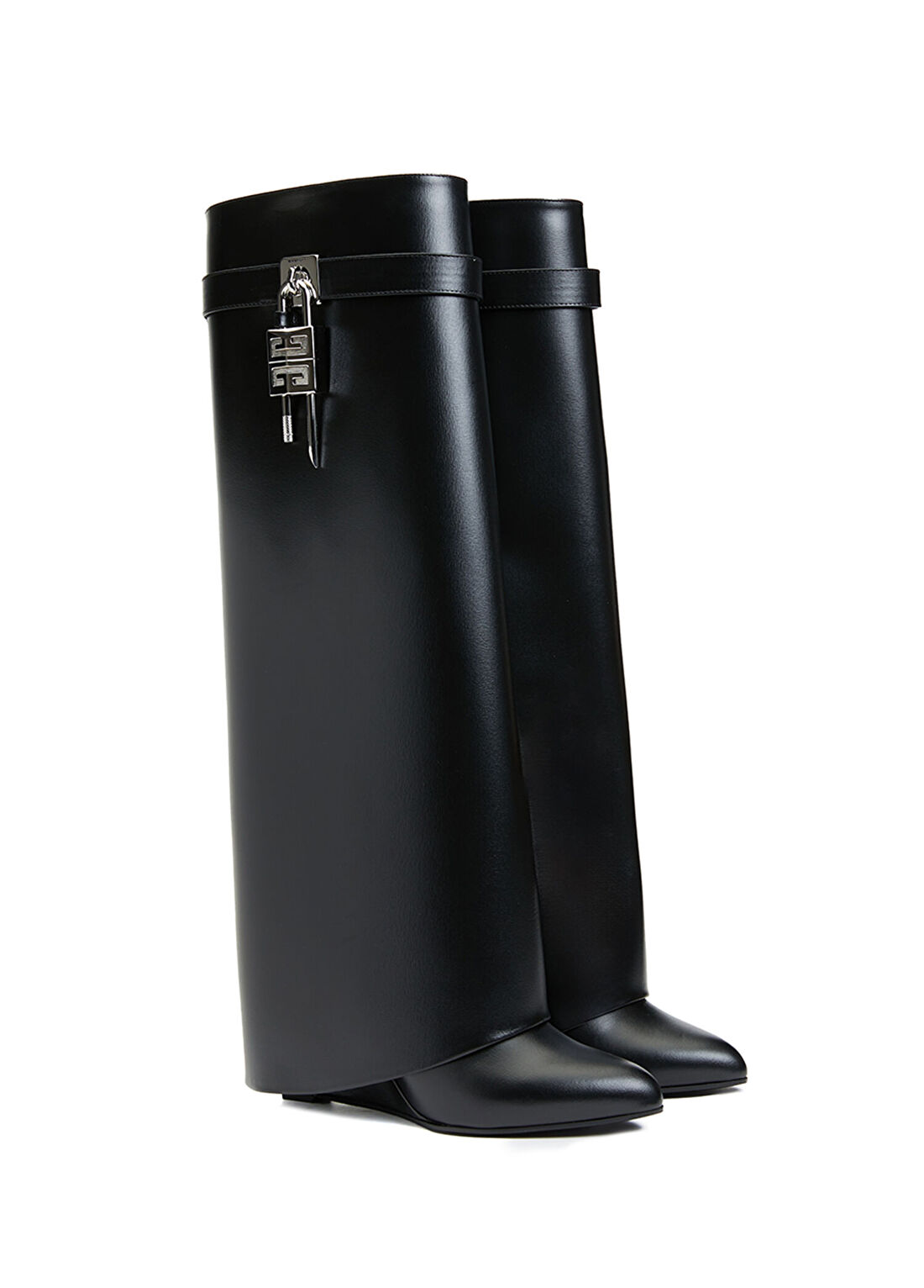 Givenchy Shark Lock Siyah Kadın Deri Çizme görsel 2