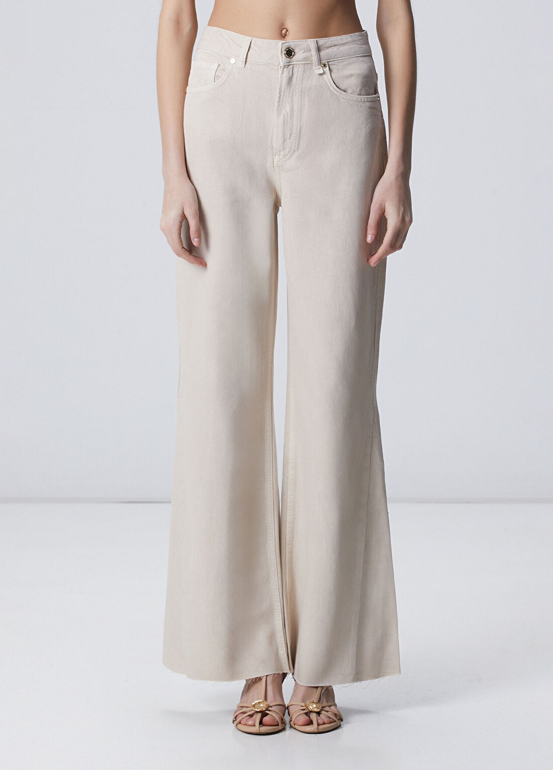 Network Açık Bej Wide Leg Denim Pantolon görsel 2
