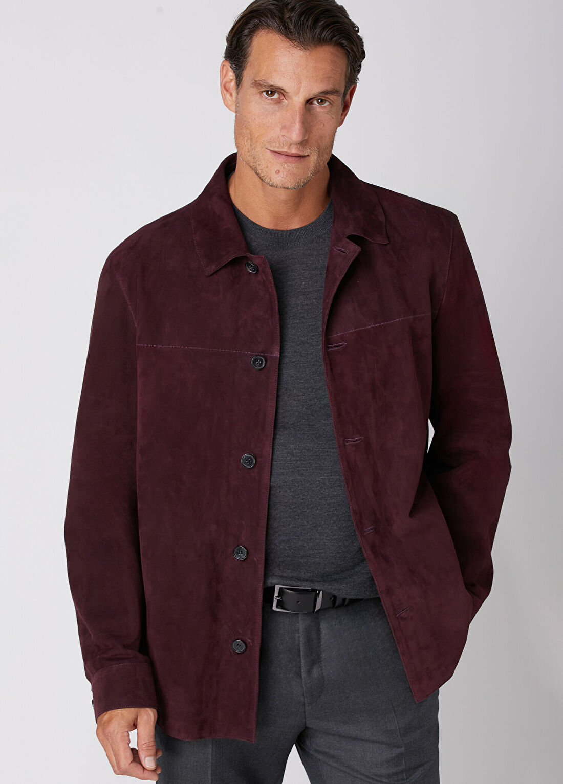 Beymen Collection Bordo Süet Gömlek