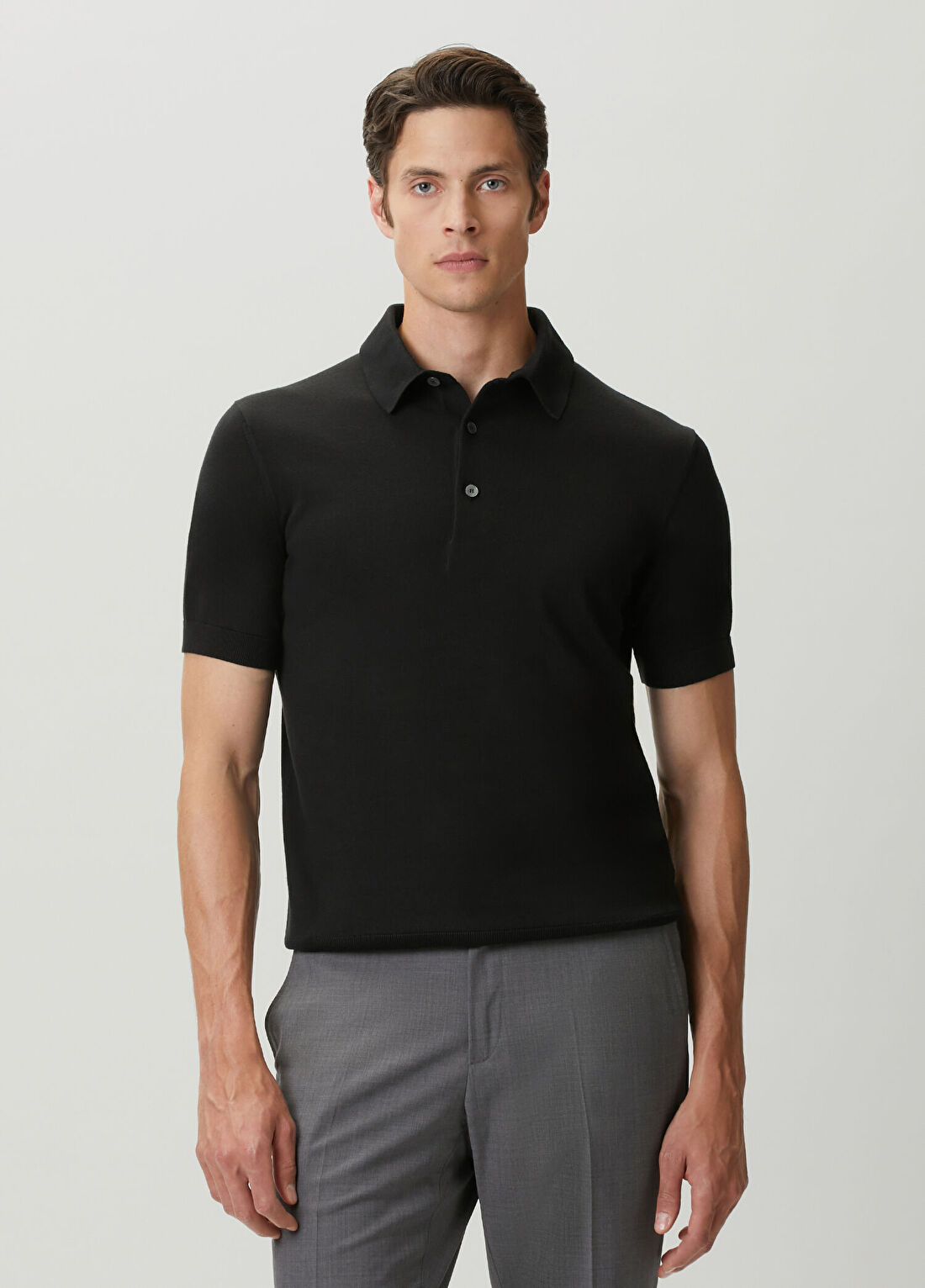 Zegna Siyah Polo Yaka T-shirt