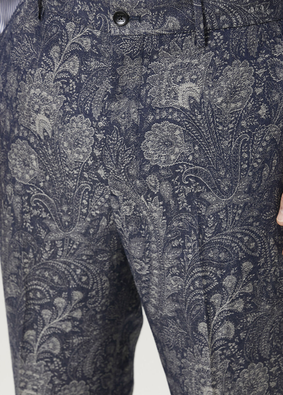 Etro Koyu Mavi Etnik Desenli Pantolon görsel 4