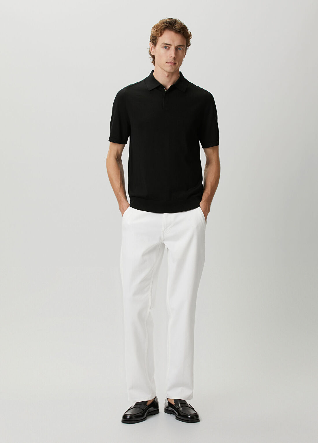 Paul Smith Siyah Polo Yaka Kısa Kollu Merino Triko görsel 2