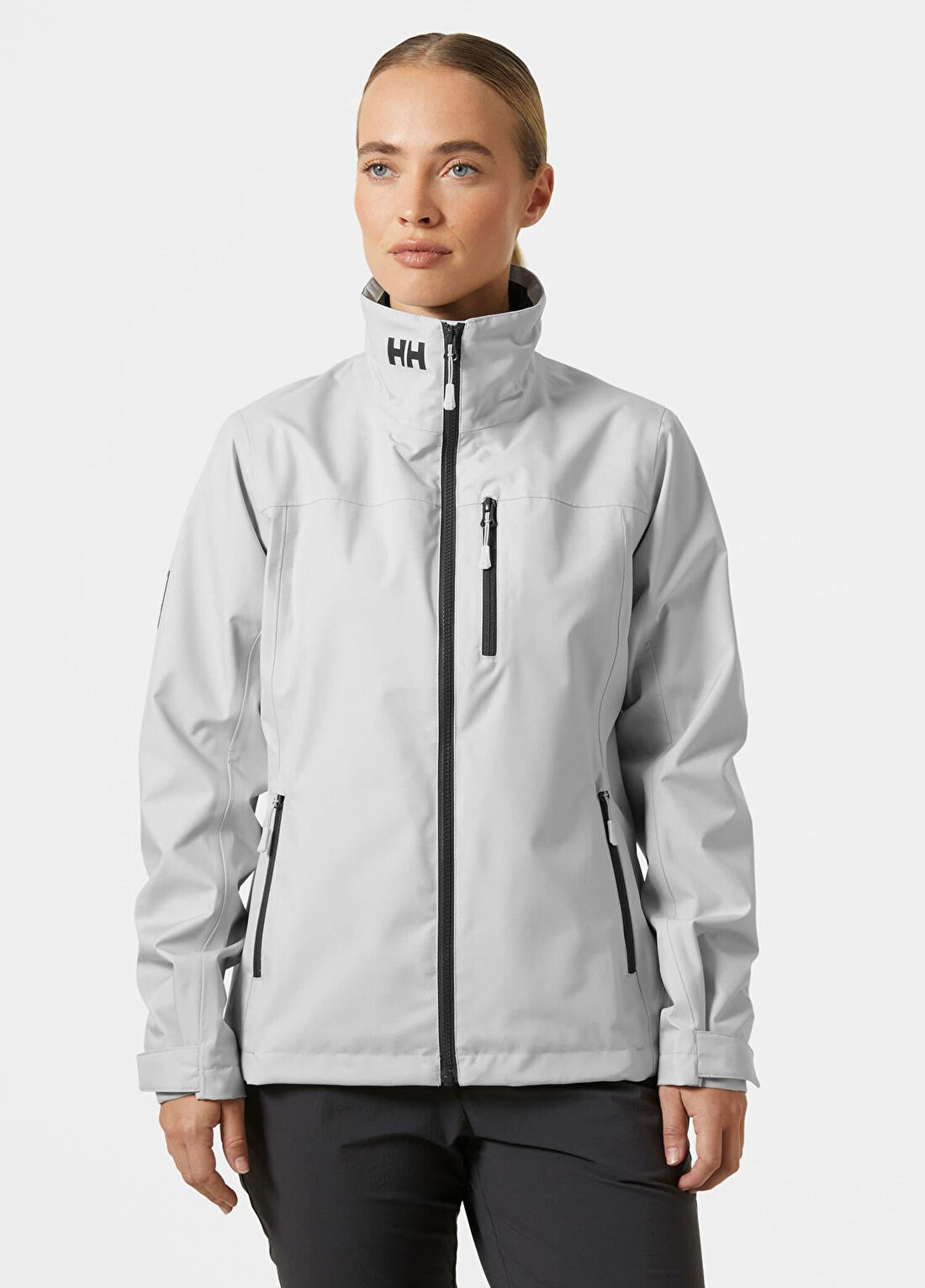 Helly Hansen W Crew 2.0 Grey Fog Dik Yaka Kadın Yelken Ceketi görsel 3