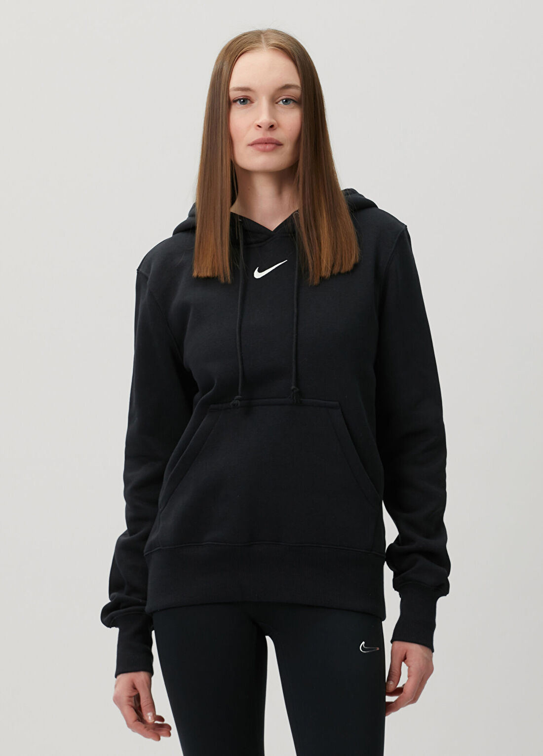 Nike Phoenix Fleece Siyah Kapüşonlu Sweatshirt görsel 3