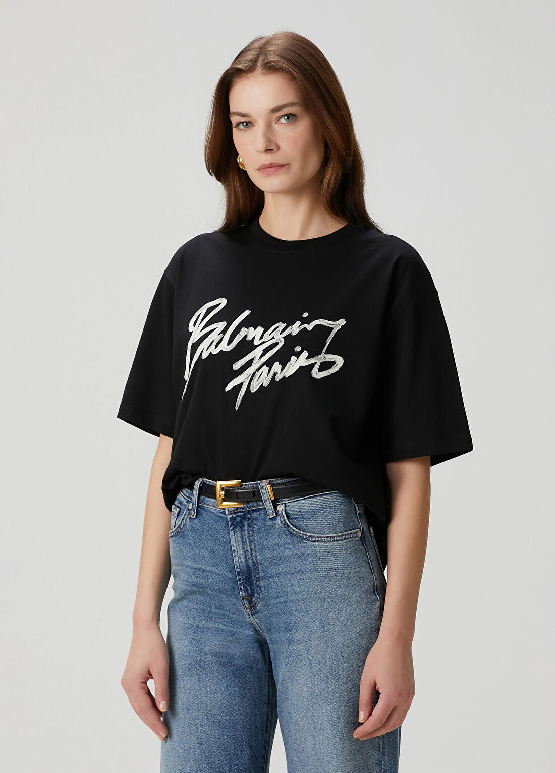 Balmain Siyah Logolu T-shirt