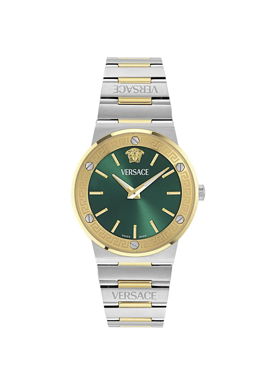 Versace VRSCVE5Q00526 Altın Rengi Metalik Gri Çelik Unisex Kol Saati