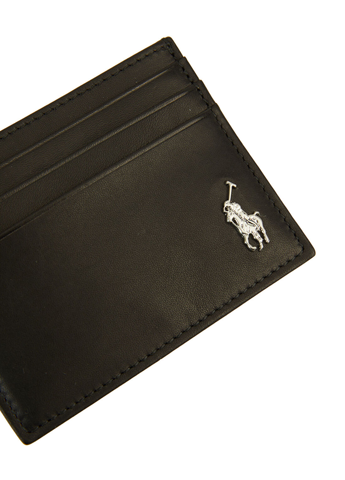 Polo Ralph Lauren Siyah Logo Detaylı Erkek Deri Kartlık görsel 3