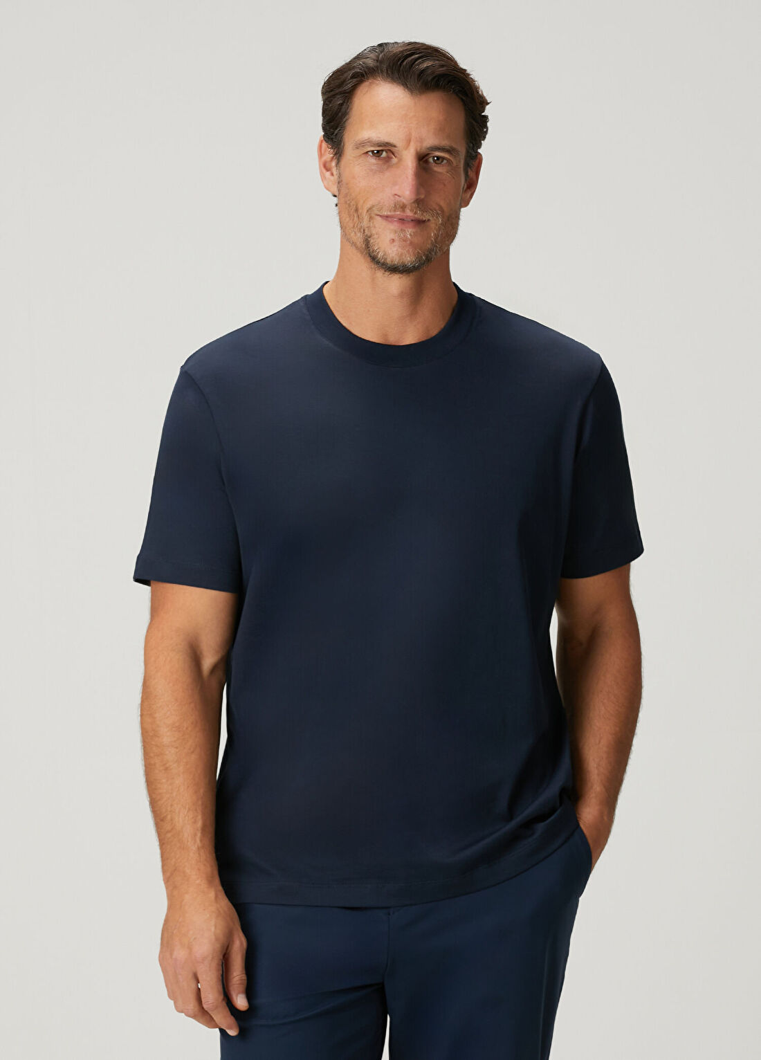 Beymen Collection Lacivert Supima Basic T-shirt görsel 2