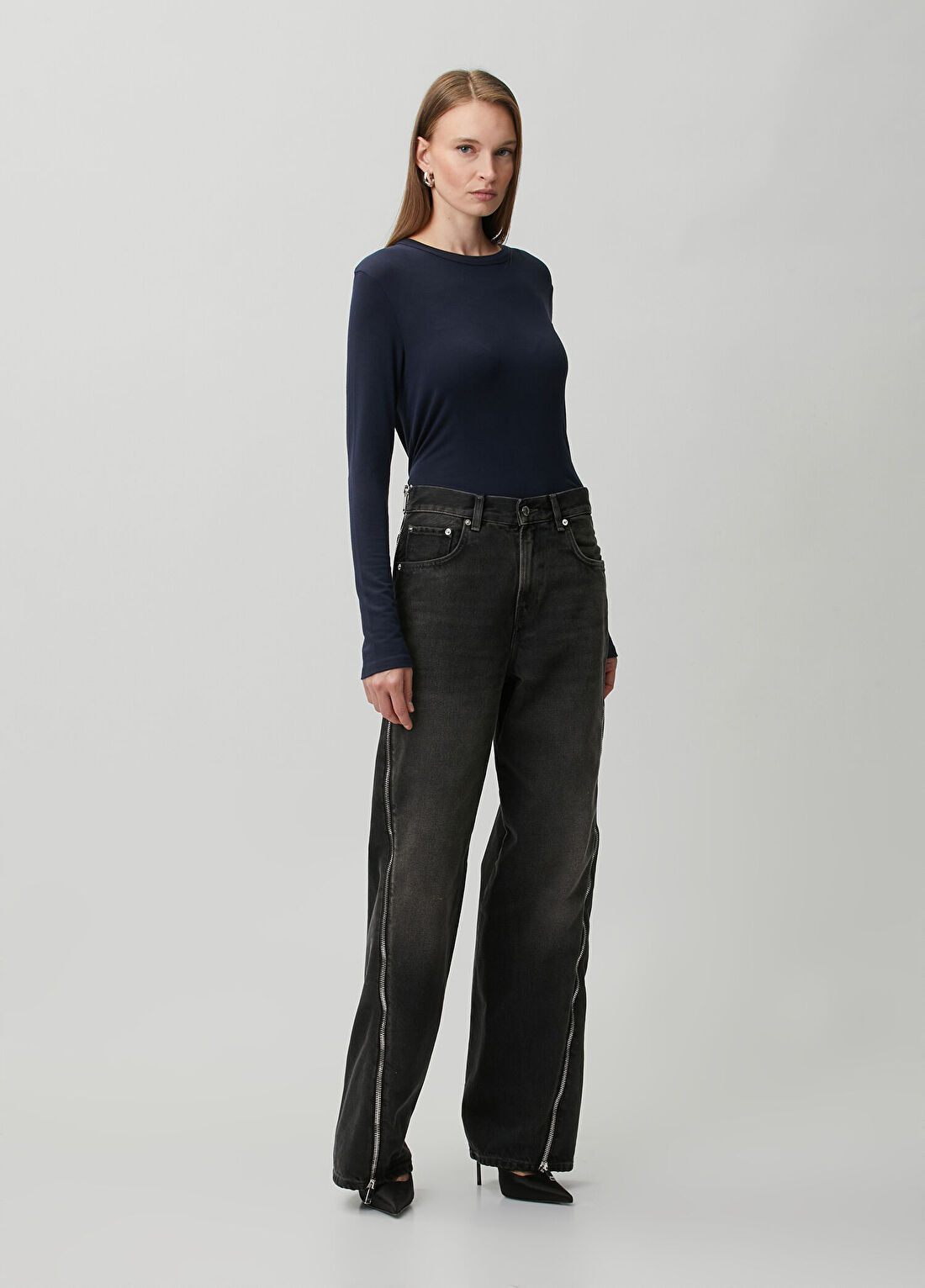 Haikure Bonnie Siyah Jean Pantolon