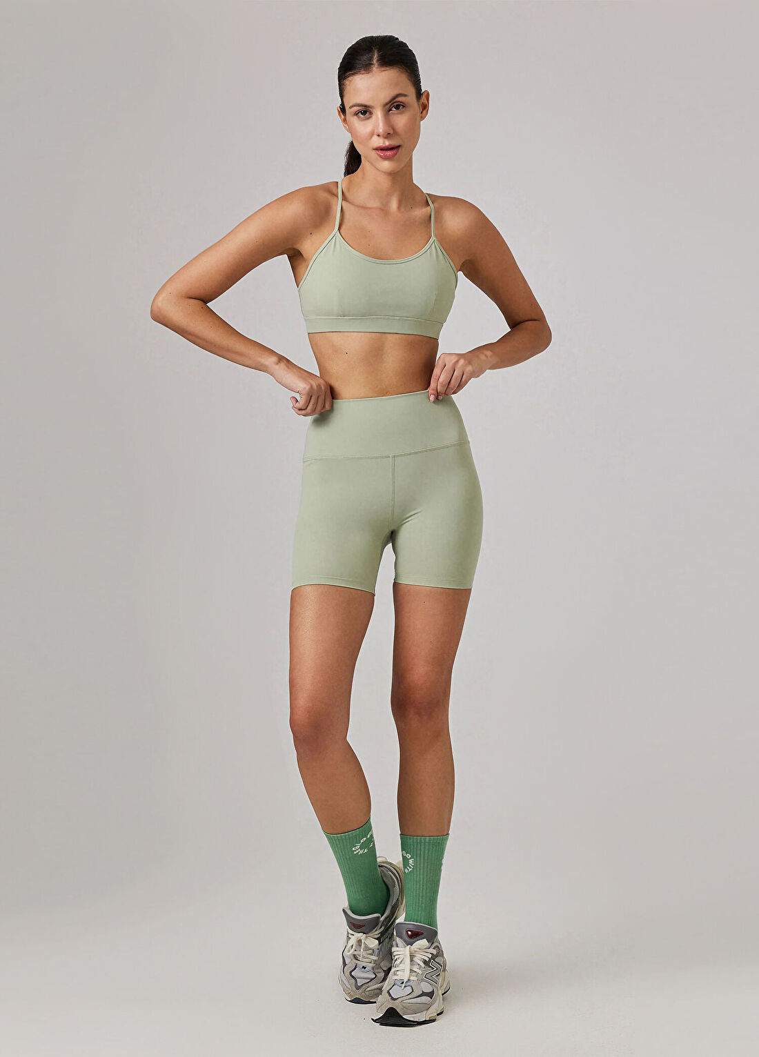 Glo Studio Kendall Glossy Desert Green Kadın Bra Spor Sütyeni