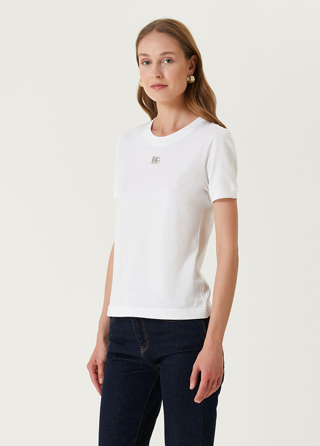 Dolce&Gabbana Beyaz Logolu T-shirt