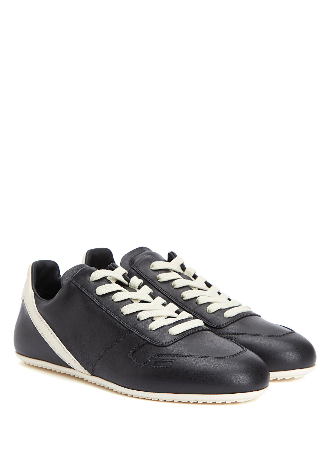Rick Owens Siyah Kadın Deri Sneaker görsel 2