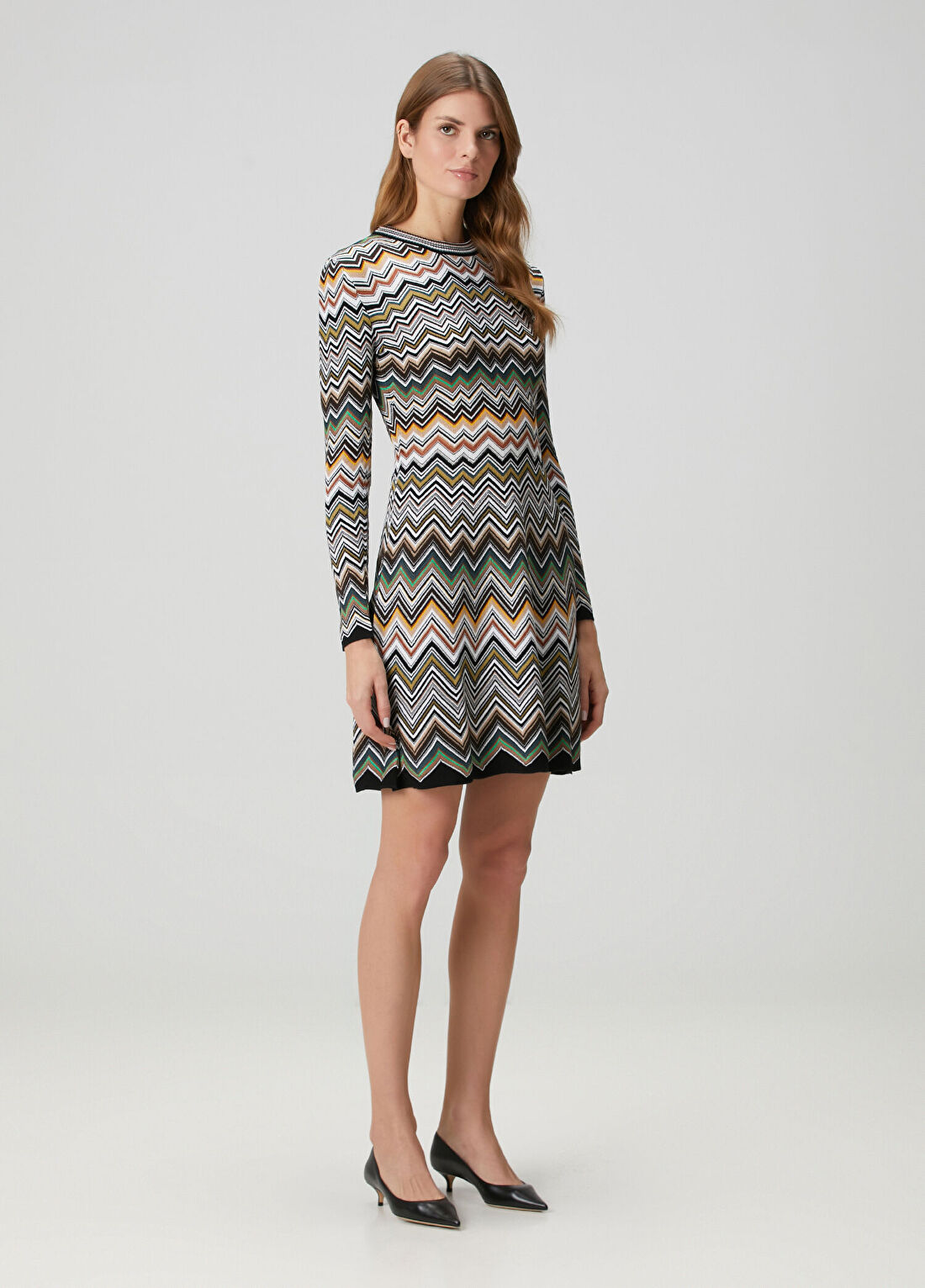 Missoni Zikzak Desenli Mini Elbise