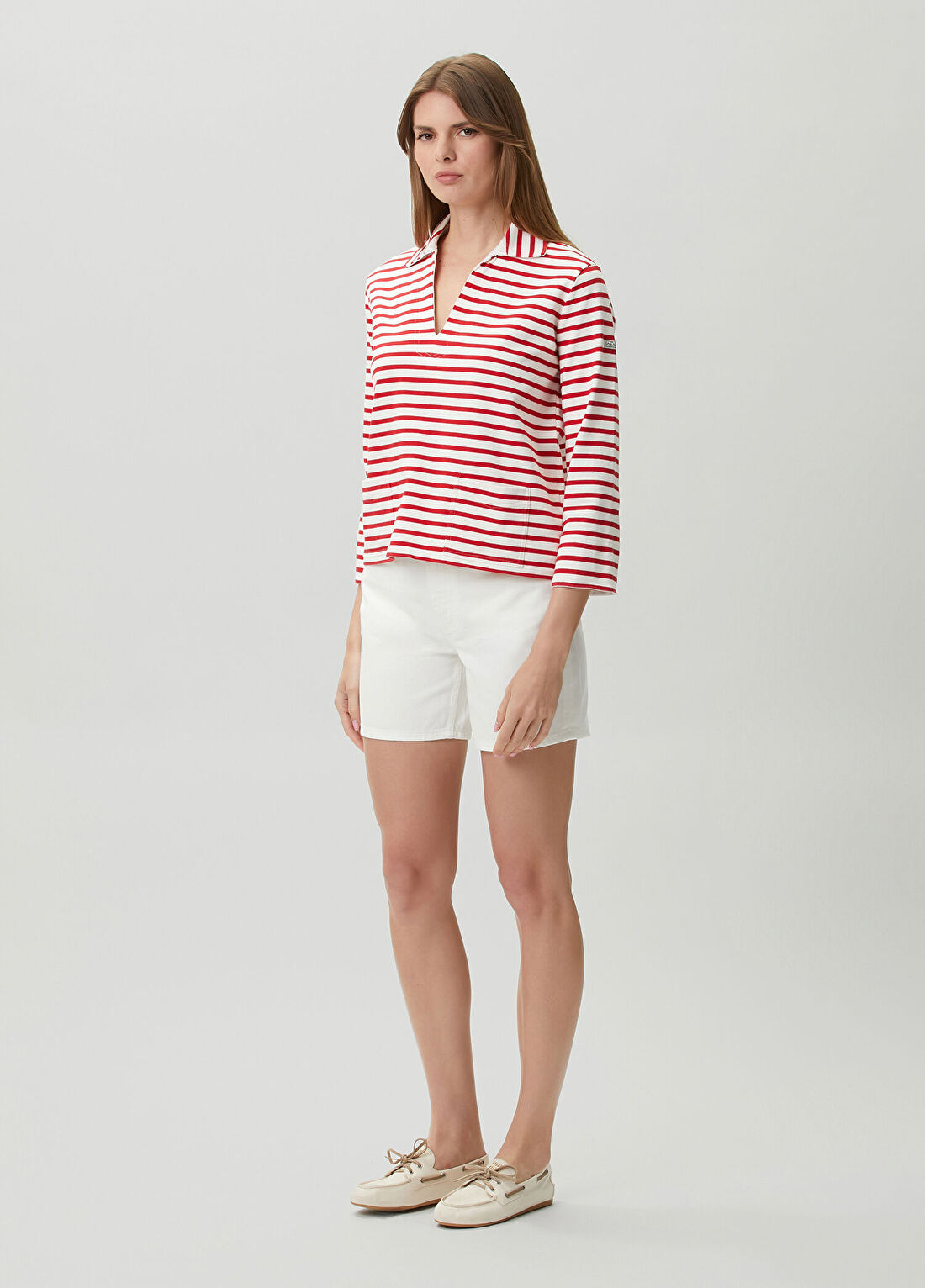 Polo Ralph Lauren Kırmızı Beyaz Triko görsel 2