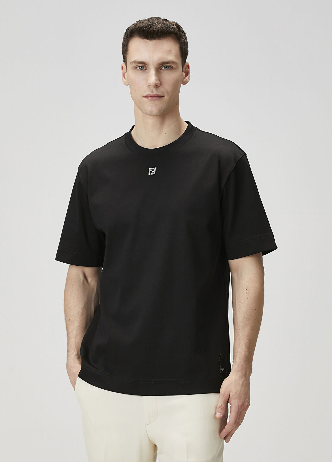 Fendi Siyah Logo Detaylı T-shirt