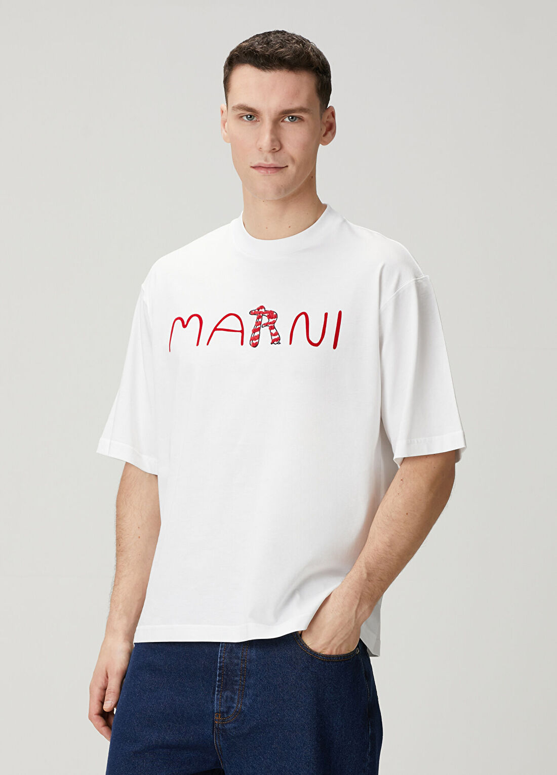 Marni Beyaz Logo Baskılı T-shirt