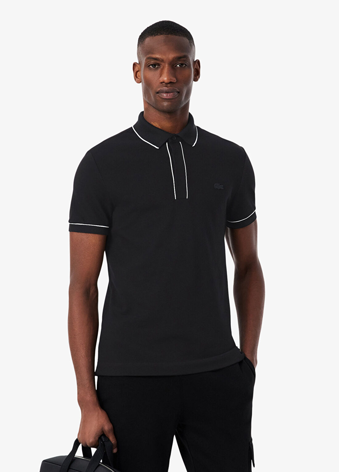 Lacoste Paris Siyah Pamuklu Polo Yaka Regular Fit Kısa Kollu Erkek T-shirt