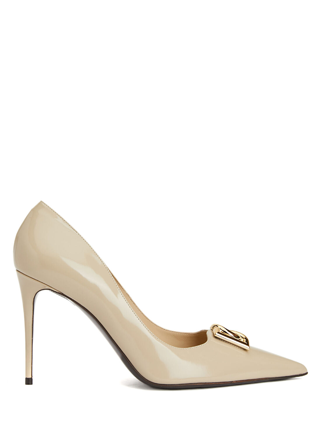 Dolce&Gabbana Ekru Deri Stiletto