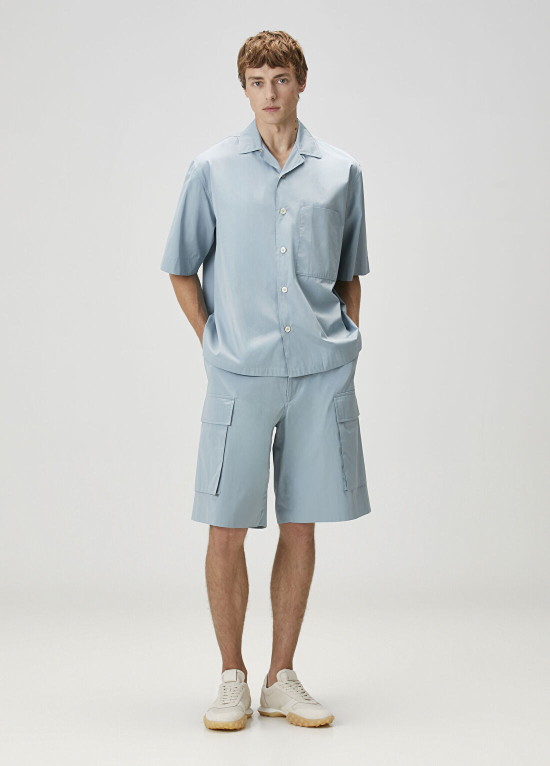 Jil Sander Açık Mavi Kargo Bermuda