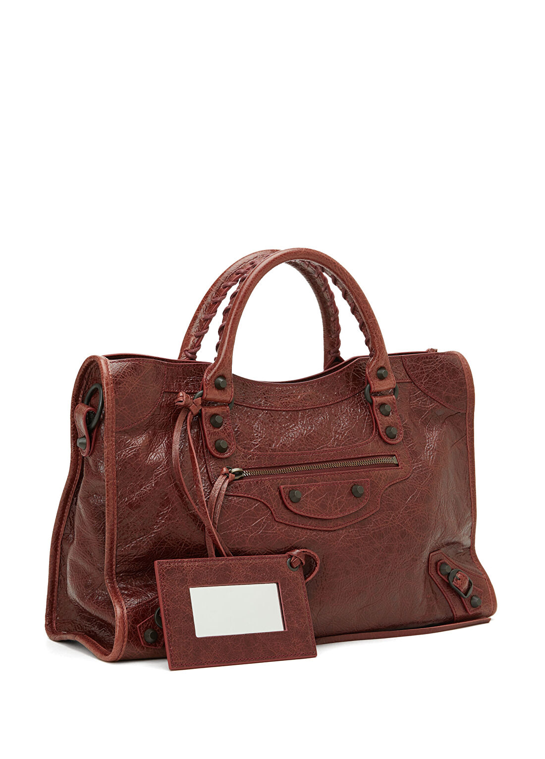 Balenciaga Le City Medium Bordo Kadın Deri Çanta görsel 3