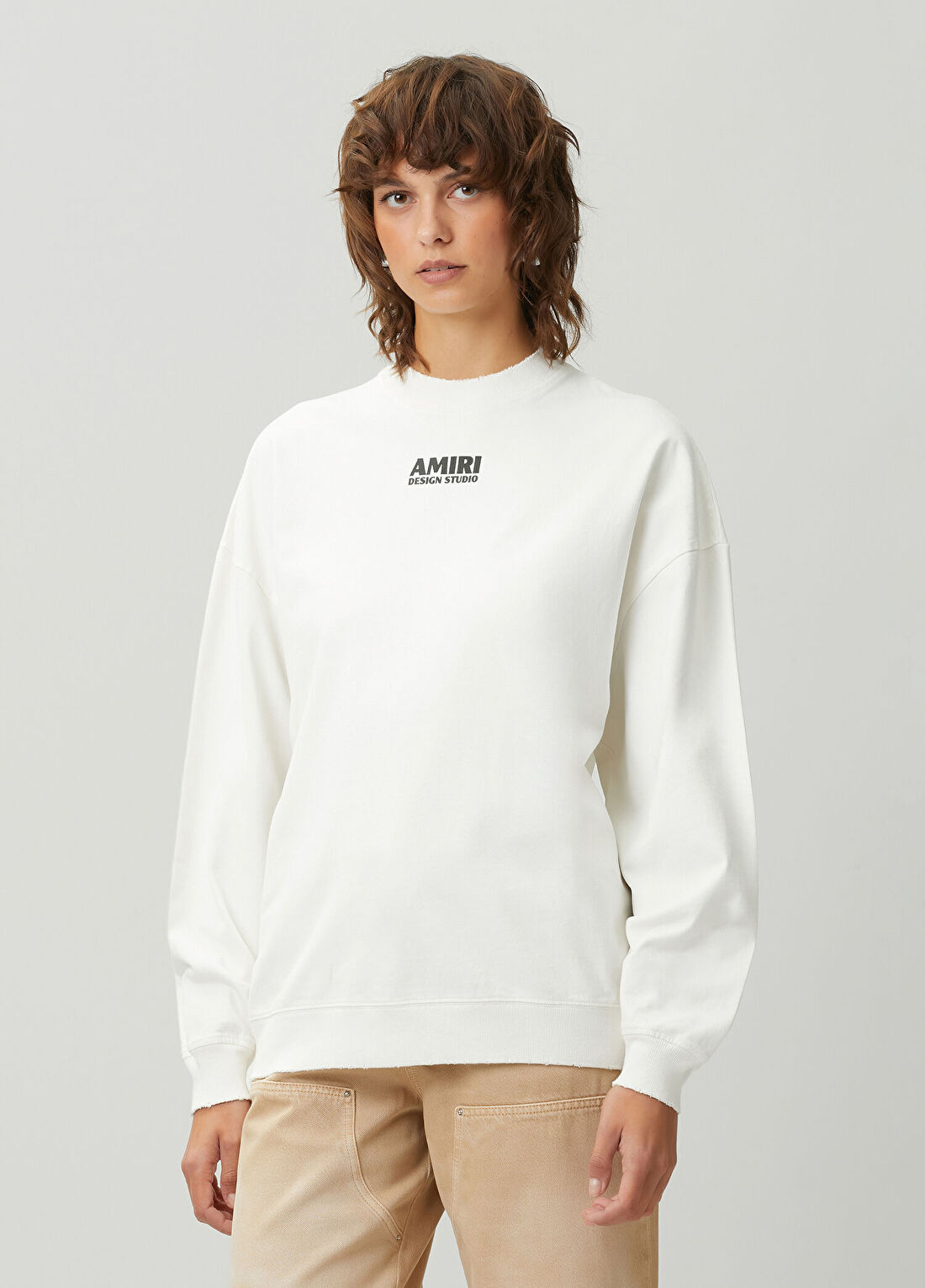 Amiri Beyaz Logo Baskılı Sweatshirt