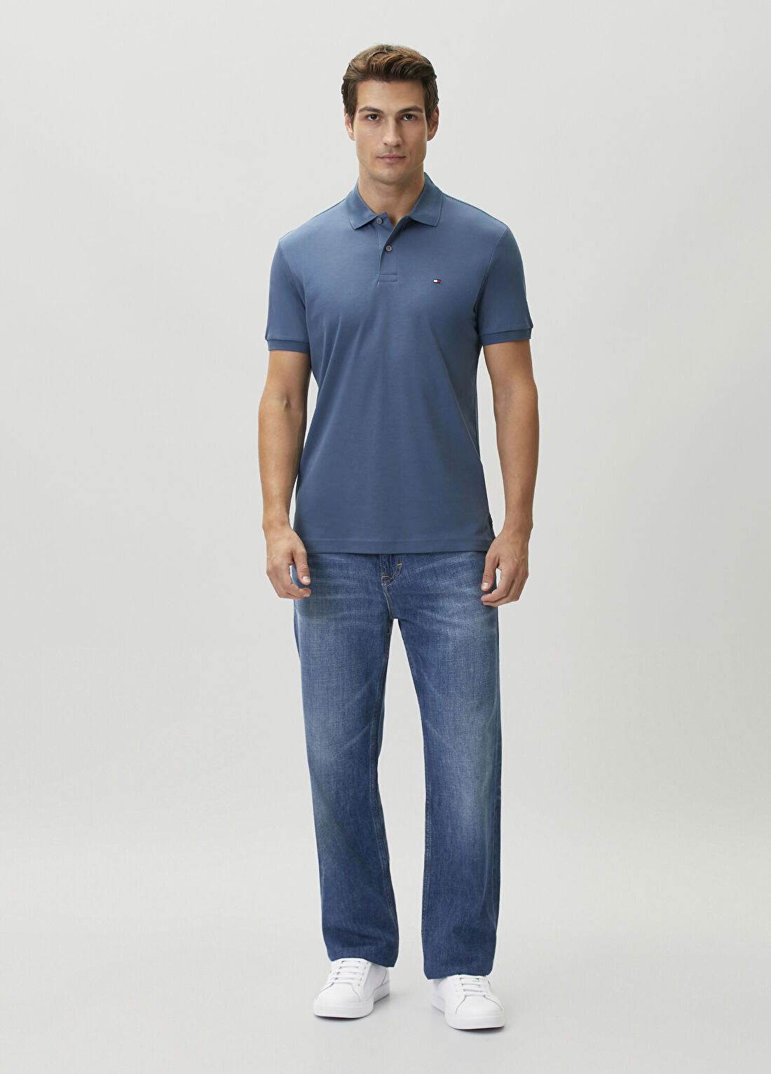 Tommy Hilfiger Mavi Polo T-shirt görsel 2